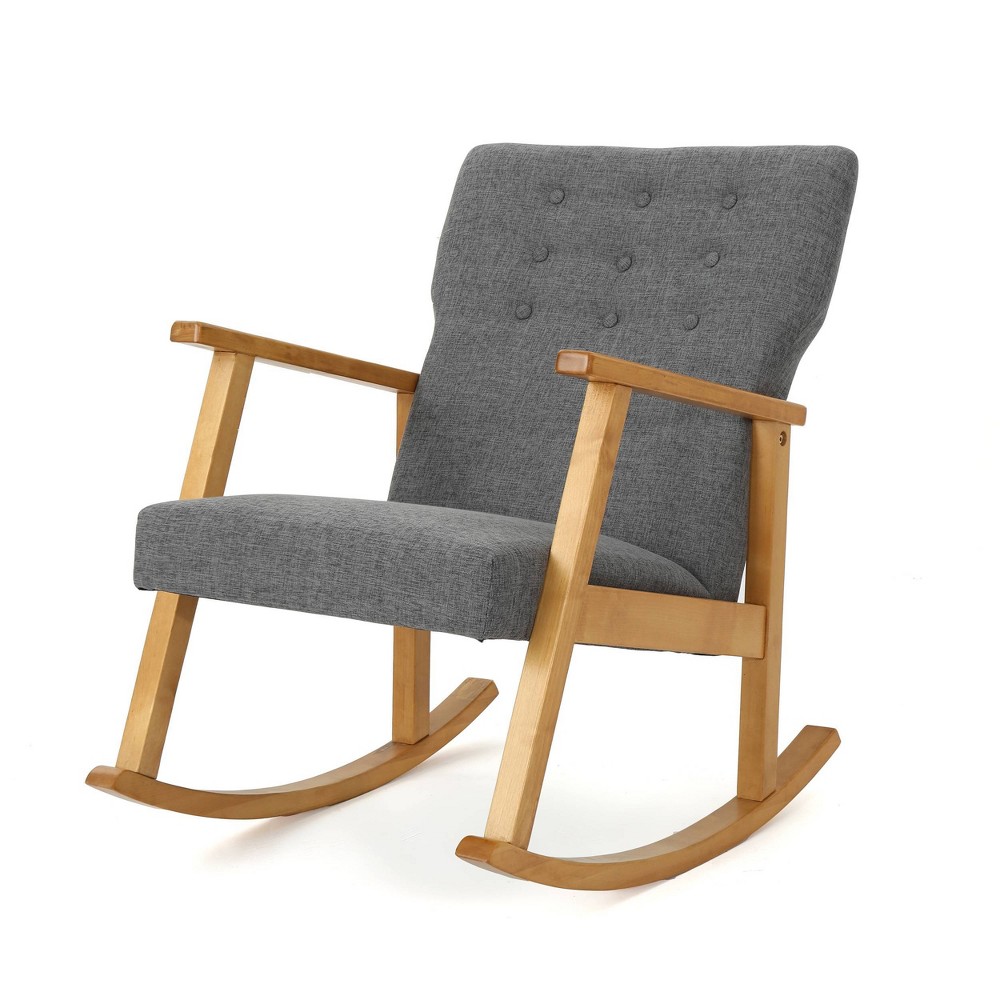 Photos - Rocking Chair Harvey Mid-Century Modern Fabric  Gray - Christopher Knight H