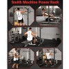 Smith Machine Home Gym with Barbell Bar, Cable System, Lat Pulldown Attachments, Multi-Functional Squat Rack for Full Body Strength Training - 2 of 4