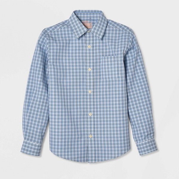 Camisa de vestir de cuadros de manga larga con botones para niños - Cat & Jack™ 2