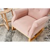 Velvet High Back Rocking Chair for Nursery with Padded Seat - 2 of 4