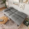 UNISOAR Sofa Bed Convertible 70 inch Solid Wood Couch for Living Room, Water-Resistant Fabric, 2 Cushions,Dark Grey/Brown/Light Grey/Black/Blue - 2 of 4