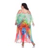 Plus Size Sheer Caftan Maxi Dress - One Size Fits Most Plus - White Mark - 4 of 4
