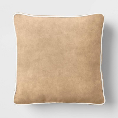 Oversize Velvet Square Throw Pillow Beige - Room Essentials™