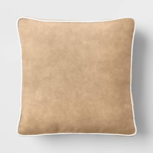 Tan velvet throw discount pillow