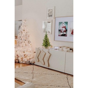 Perfect Holiday 3' Prelit Tabletop Christmas Tree with Burlap Base - 1 of 4