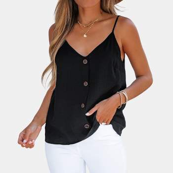 Women's Buttoned V Neck Cami - Cupshe