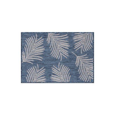 World Rug Gallery Contemporary Palm Leaves Textured Flat Weave Indoor/Outdoor Area Rug
