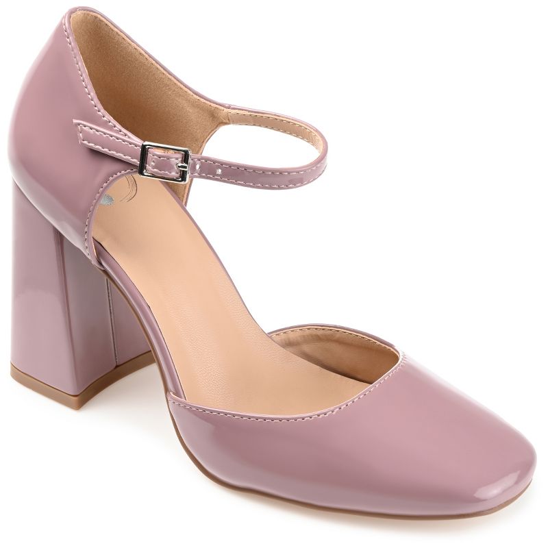 Journee Collection Womens Hesster Mary Jane Mid Block Heel Square Toe Pumps, 1 of 11