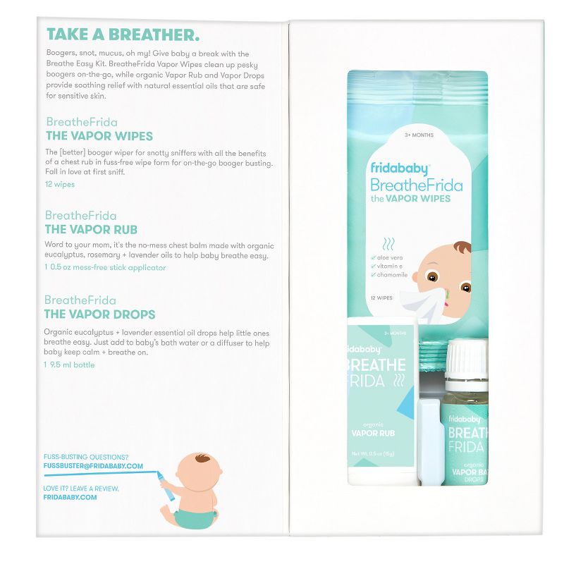 Frida Baby Breathe Easy Kit Sick Day Essentials with Vapor Wipes, Vapor Rub and Vapor Drops, 5 of 10