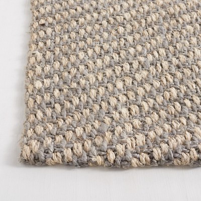 Natural Grey Hand-Knotted Jute Area Rug 3' x 5'