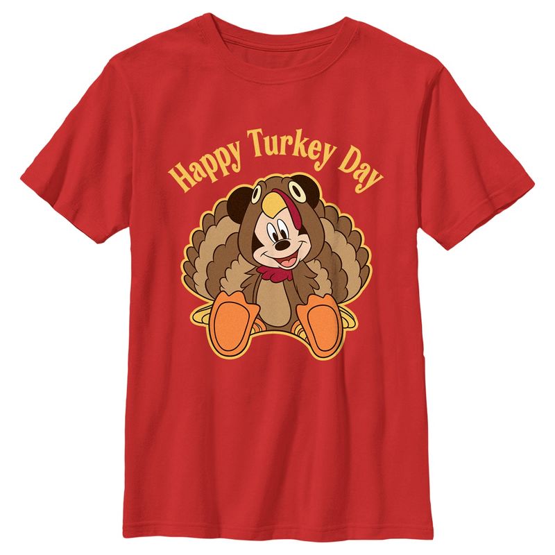 Boy's Disney Mickey Mouse Happy Turkey Day T-Shirt, 1 of 5