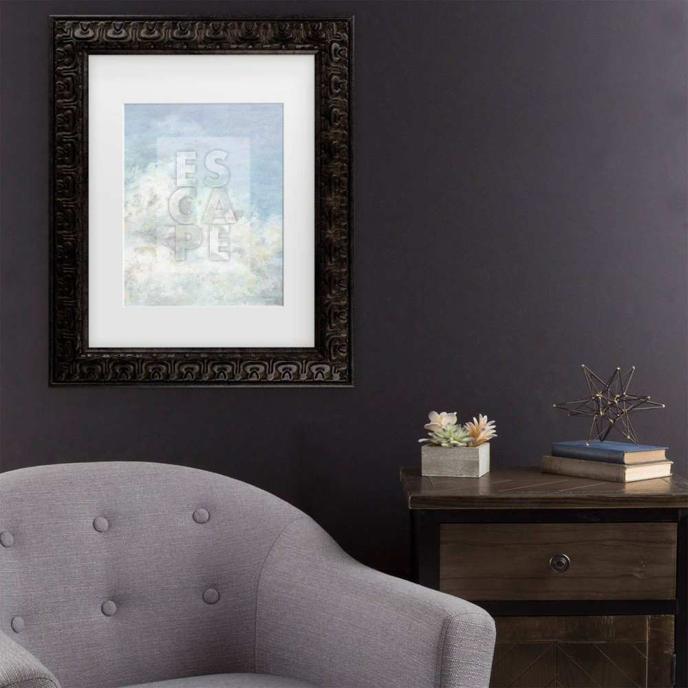 Photos - Other Decoration Trademark Fine Art 11"x14" Lisa Audit Heavenly Blue 06 Matted Framed Art Dark Gold