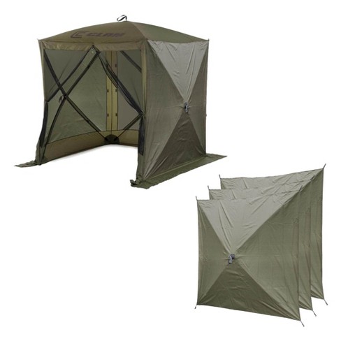 Clam Quick-Set Traveler Portable Outdoor Gazebo Canopy Shelter & 3 Wind Panels