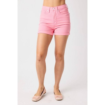 Women's High Waist Tummy Control Garment Dyed Shorts - Judy Blue