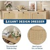 Rattan 7-Drawer Farmhouse Dresser, Modern Wooden Storage Chest for Bedroom, Closet Organizer for Living Room, Entryway, Hallway - 3 of 4