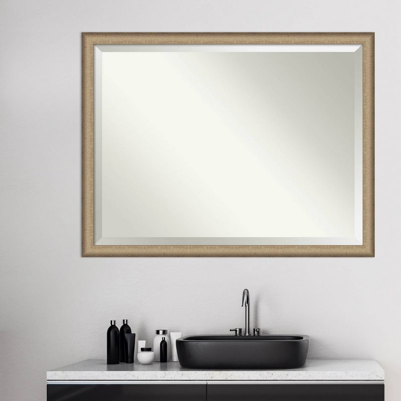 Elegant Brushed Framed Bathroom Vanity Wall Mirror - Amanti Art, 6 of 13