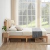 Acekool Rattan Bed Frame with Natural Headboard, LED Lights, Solid Wood Slats, Storage Space, No Box Spring Needed - 4 of 4