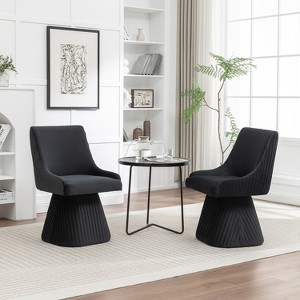 SEYNAR Modern Velvet 360 Degree Swivel Armless Dining chair Set of 2 - 1 of 4