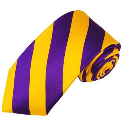 Men's 2.75 W And 58 L Inch With 0.75 Inch Stripe Width College Stripe Slim Woven Necktie