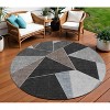Chocolate Gray And Charcoal Geometric Washable Indoor Outdoor Area Rug - 2 of 4