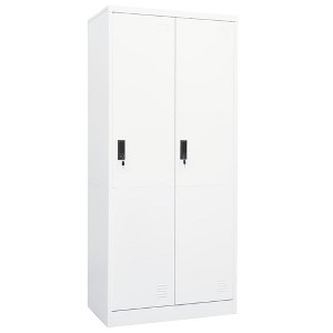 vidaXL Wardrobe White Steel Large Wardrobe Rectangular Modern - 1 of 4