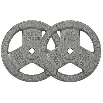 Kumasinova 1" Dia Standard Cast Iron Weight Plates,Gray Baked Enamel Finish Barbell Plates,Many Options