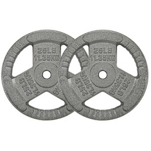 Kumasinova 1" Dia Standard Cast Iron Weight Plates,Gray Baked Enamel Finish Barbell Plates,Many Options - 1 of 4