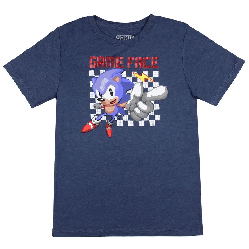 Sonic The Hedgehog Boys' Game Face Kids Video Game Character T-Shirt, 1 of 4