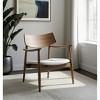 HomeRoots 27" Brown And Cream Upholstery And Solid Wood Arm Chair - 2 of 4