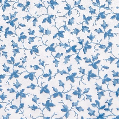 Lavange Vine Blue Floral Cotton Queen Sheet Set
