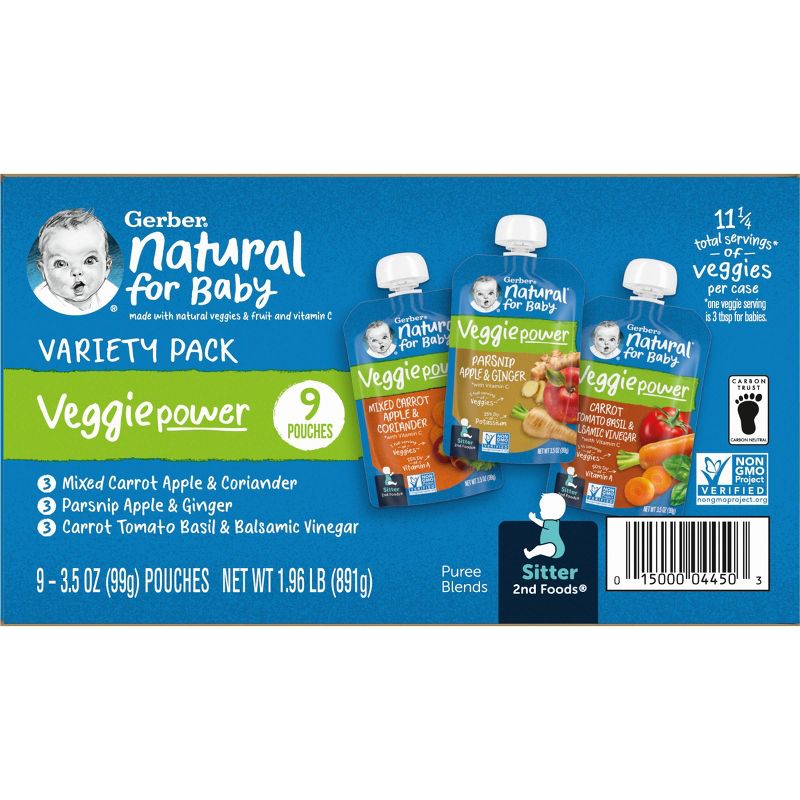 Gerber Veggie Power Variety Baby Snacks -  9pk/31.5oz, 1 of 11