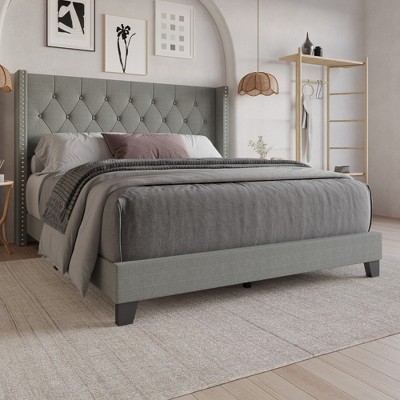 Home Design Homer Tufted Upholstered Panel Bed