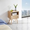 NicBex 15.75 inch Rattan Nightstand with 1 Drawer,Modern Side Table with Power Outlet and USB Ports,Bedside Table for Bedroom,Living Room - 2 of 4