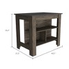 NicBex Kitchen Island Cart with 3 Open Shelves,Kitchen Island with Storage and Large Work Top,Modern Kitchen Cart,Island Table for Kitchen - 3 of 4