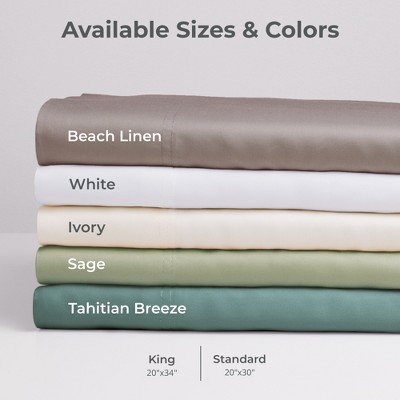 White Twill Cotton Standard Pillowcase Set with Hypoallergenic Embroidery