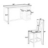 5 PCS Farmhouse Dining Set, 1 Table and 4 Cross-Back Chairs, Counter Height Dining Table with Storage Shelves and Upholstered Chairs-Baofuwish - 4 of 4