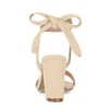 Allegra K Women's Back to College Faux Suede Open Toe Ankle Tie Back Chunky Heel Sandals - 3 of 4