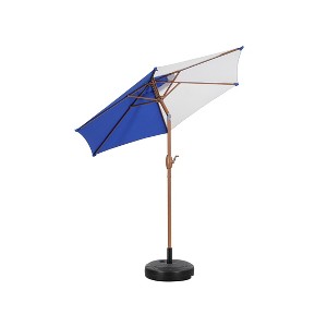 MaseiKar 7.5FT Outdoor Patio Umbrella Market Table Sun Shade – Tilt Crank, 6 Steel Ribs, Contrast Color Canopy, Heavy-Duty for Deck, Backyard, Garden - 1 of 4