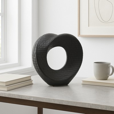 Sagebrook Home Cut-Out Sculpture - Creative Abstract Ceramic Statue For Home or Office Decor