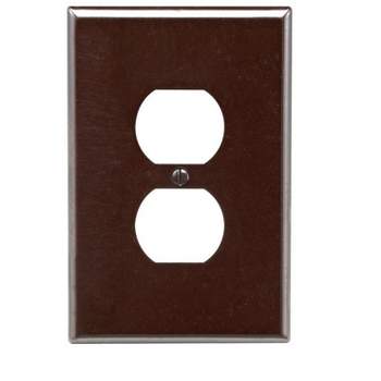 Leviton Brown 1 gang Thermoset Plastic Duplex Outlet Wall Plate 1 pk