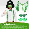 4E's Novelty St. Patrick's Day Glow-in-the-Dark Set: Suspenders, Shot Glass, Shamrock Glasses, Bowtie. Perfect Accessories for Leprechaun Costumes - 4 of 4