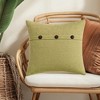 REGALWOVEN Solid Triple Button Decorative Throw Pillow Covers for Sofa Couch Bed 18 x 18 Inch 2 Pcs - 2 of 4