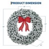 Holiday Wreath with Bow, Pre-Lit Winter Door Decoration, Flocked Indoor Outdoor Festive Home D¨¦cor, Easy to Hang - 2 of 4