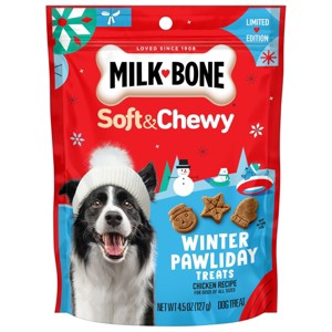 Milk-Bone Winter Paw-Liday Soft & Chewy Chicken Dog Treats - 4.5oz - 1 of 4