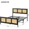 coucheta Bed Frame with Rattan Headboard and Footboard, Black Platform Bed Frame, Metal support, Noise-Free, No Box Spring Needed, Easy Assembly - 2 of 4