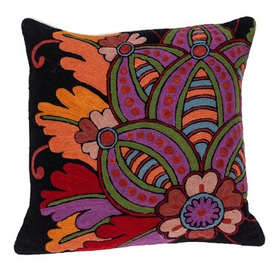 Parkland Collection,Siacca Accent Black Pillow Cover With Poly Insert