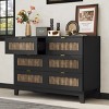 Black Rustic 6 Drawer Wooden Dresser with Metal Handles and Smooth Slide Design for Bedroom Storage Cabinet Use-Cuddlewood - 2 of 4