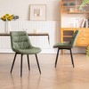 YOUNIKE Modern Dining Chairs Set of 2 Leather Upholstered Kitchen & Dining Room Chair Makeup Vanity Nail Tech Chair 20.47"Wx23.62"Dx31.89"H - 3 of 4