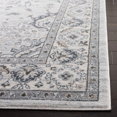 Isabella 36" Light Grey & Cream Oriental Synthetic Rug