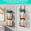 3 - Tier Towel Rack - Over Door Wall Mounted, Black, 6 Hooks, for Small Bathrooms, Campers, RVs - 2 of 4